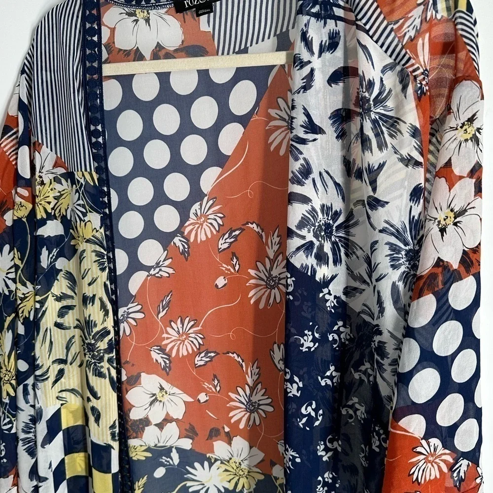 Roz & Ali printed kimono sz 3X - Picture 3 of 4